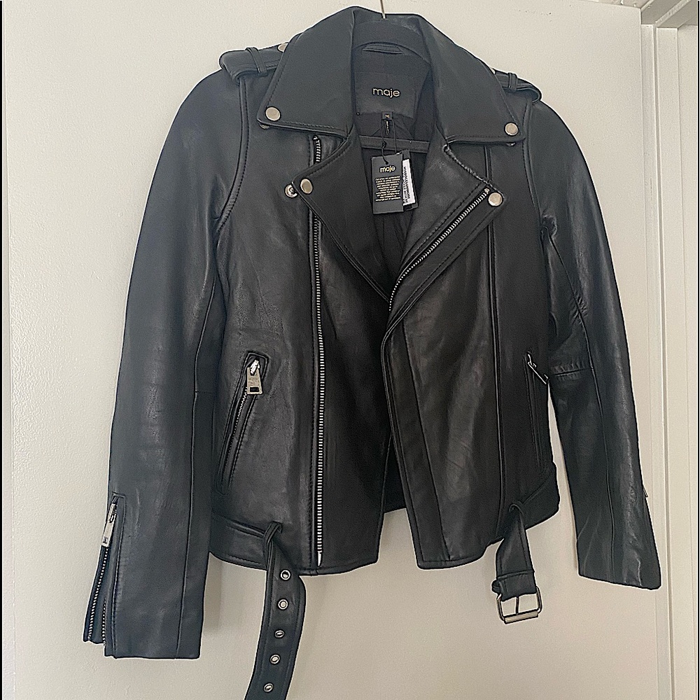 NWT! Maje Leather Jacket